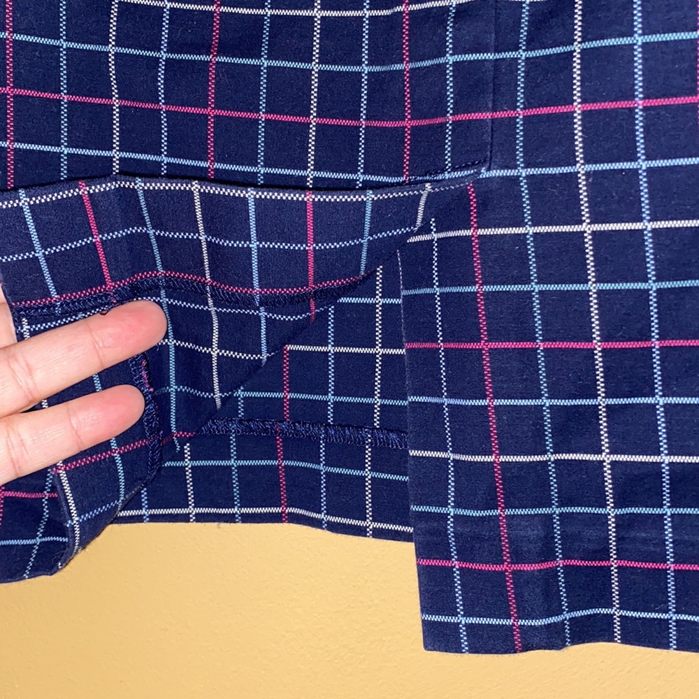 Tommy Hilfiger 2 Pocket Small Windowpane Navy Blue Plaid Mini Skirt. Size 12 - Picture 4 of 8